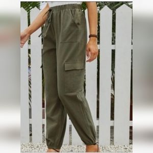 7 for all Mankind Green Utility Military Cargo Joggers Pants small.